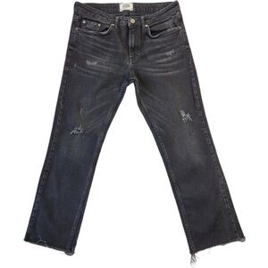 Zara Woman’s Washed out black distressed authentic denim jeans size 36 EUR 6 US